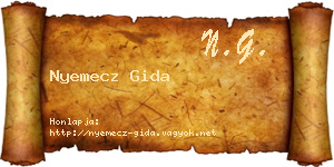 Nyemecz Gida névjegykártya